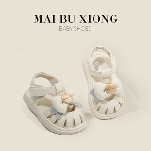 麦布熊婴儿童学步鞋小童夏季女鞋子女童鞋子公主风蝴蝶结凉鞋