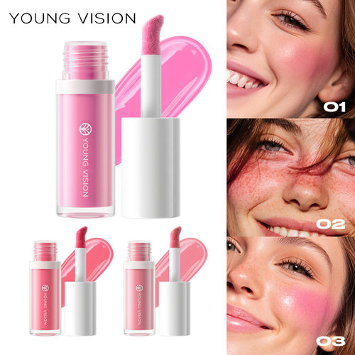 YOUNG VISION 3色哑光液体腮红丝滑自然胭脂眼影口红一体腮红液