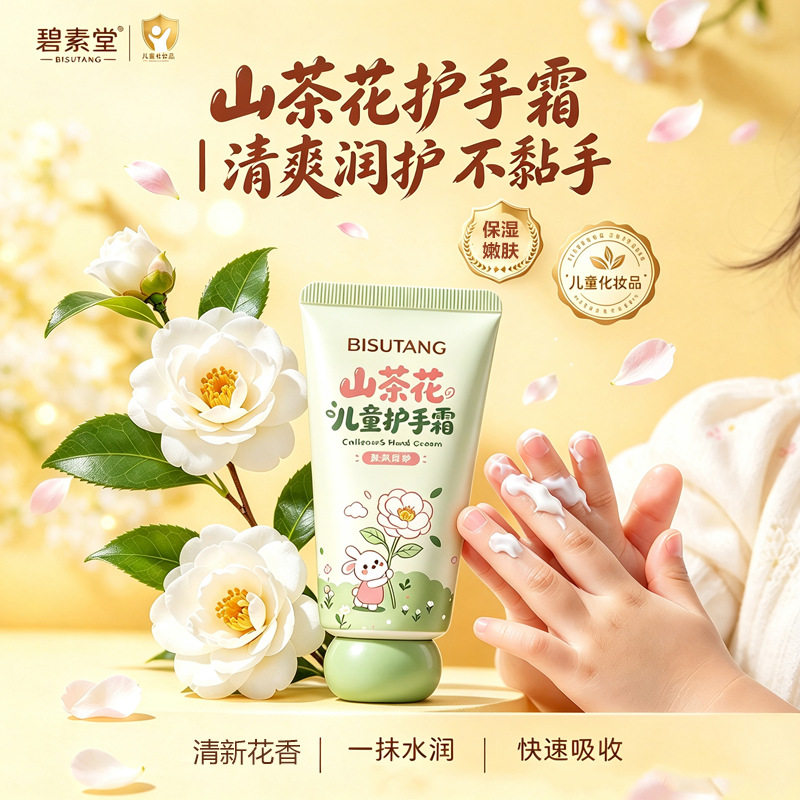 碧素堂山茶花儿童护手霜80g保湿补水嫩肤秋冬防干裂护手霜