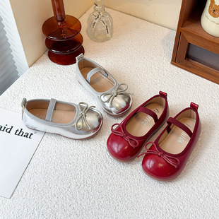 韩版女童玛丽珍小皮鞋春秋新款公主一脚蹬豆豆鞋软底公主芭蕾舞鞋