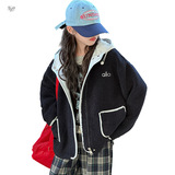 女童秋冬加绒外套2025年新款中大童刺绣毛毛连帽卫衣保暖开衫冬装，童装外套，祺儿童装