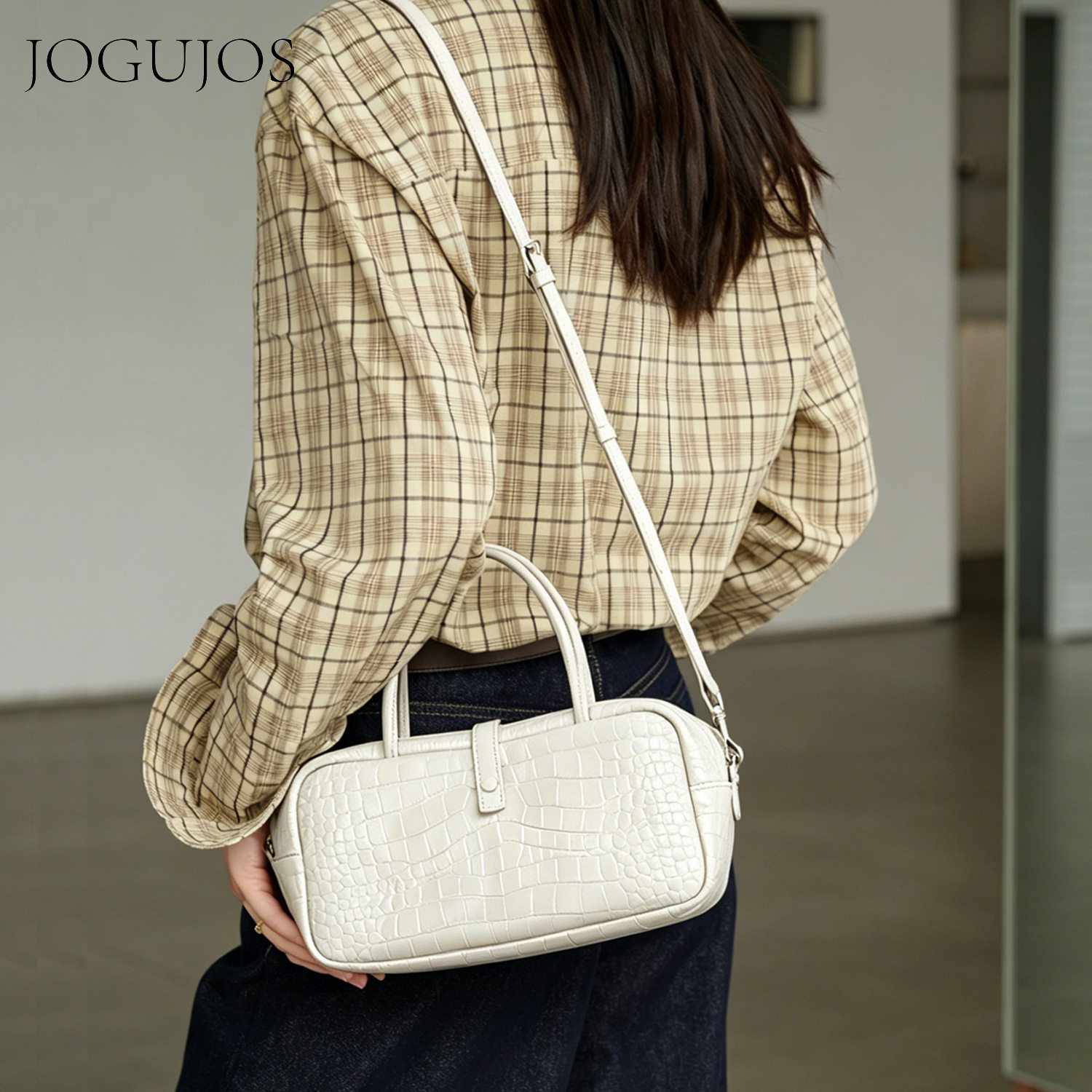 JOGUJOS压花真皮女包鳄鱼纹肩斜挎包 级感百搭潮流包包手提包跨境
