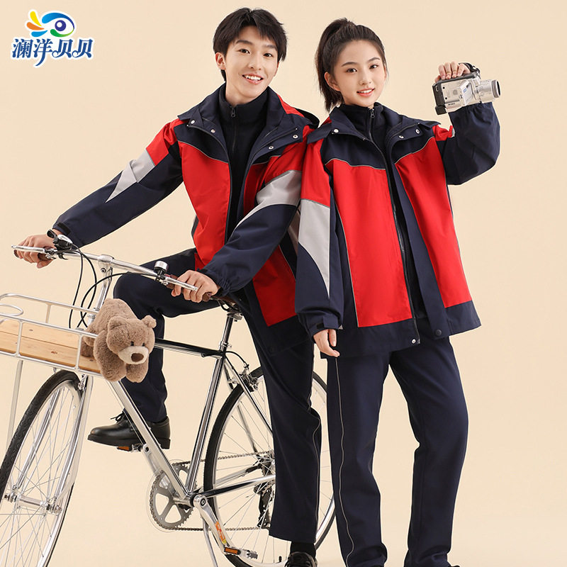 亲子装母子母女秋冬户外套装中小校服/园服