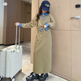 女童秋季套装2025新款牛仔拼接半身裙polo领卫衣两件套中大童时尚，童装休闲套装，祺儿童装
