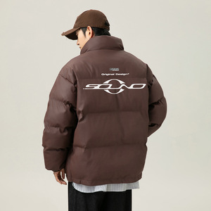 PU皮棉服冬季加厚潮牌面包服下摆可调棉衣外套L5134-P95控158图片