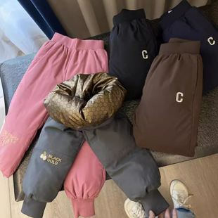 外贸单儿童防水羽绒裤女童加绒加厚抗寒零下40度极防寒外穿保暖裤