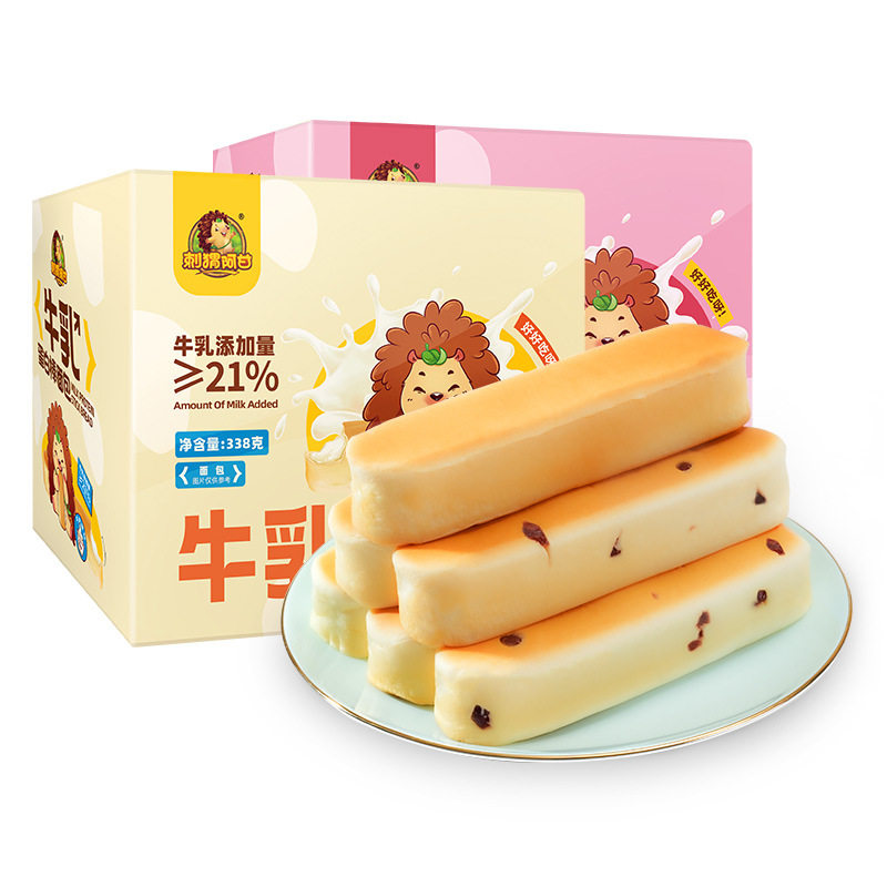 牛乳蛋白棒面包整箱早餐营养学生刺猬阿甘独立小包装蔓越莓味解馋