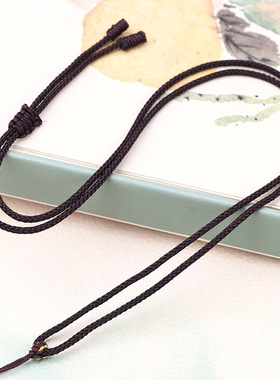 细款项链挂绳手工编织简约吊坠素绳绑黄金玉佩平安扣百搭挂脖绳子