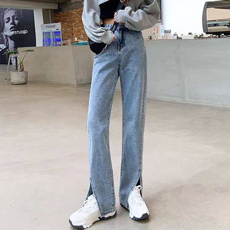 Pants Women's full split flare jeans长裤女款开叉喇叭牛仔裤