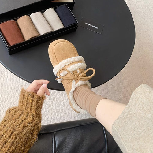 大码女鞋雪地棉鞋保暖单鞋法式