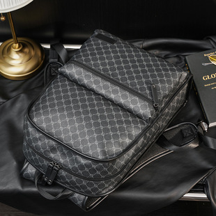 新款 包休闲潮流背包大容量旅行包电脑书包bag 韩版 花纹格子双肩包