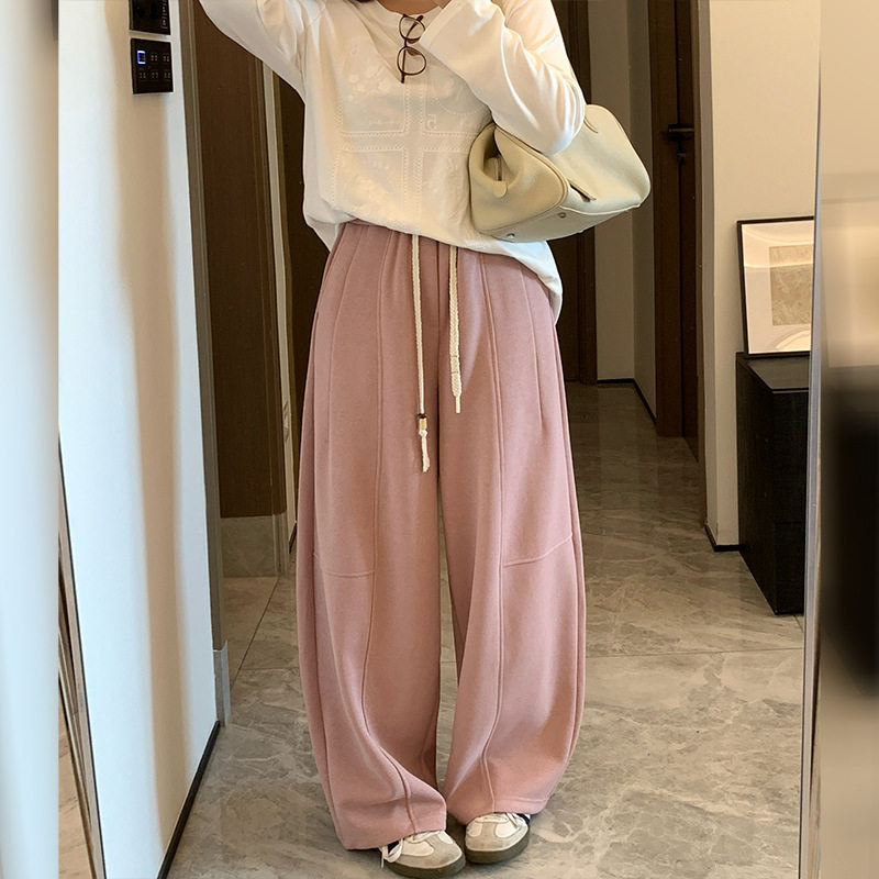 舒适百搭抽绳休闲弯刀裤