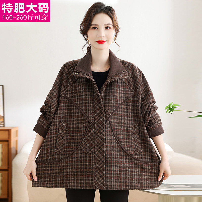 200斤胖妈妈春装外套加肥