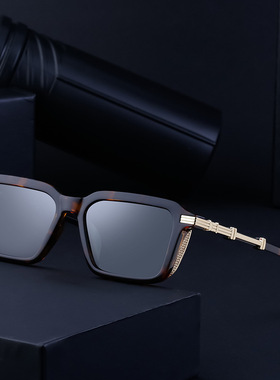 遮余光欧美复古蒸汽朋克风太阳镜ins方框墨镜潮跨境shades