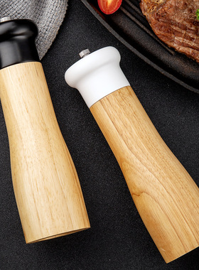 手动胡椒研磨器 橡木胡椒磨调料瓶 现货多用陶瓷芯胡椒粉研磨瓶