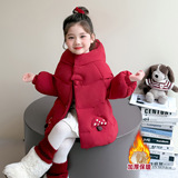 女童时尚连帽棉服冬季2025新款洋气女加厚保暖冬装超好看棉衣P109，童装棉衣，祺妙童装