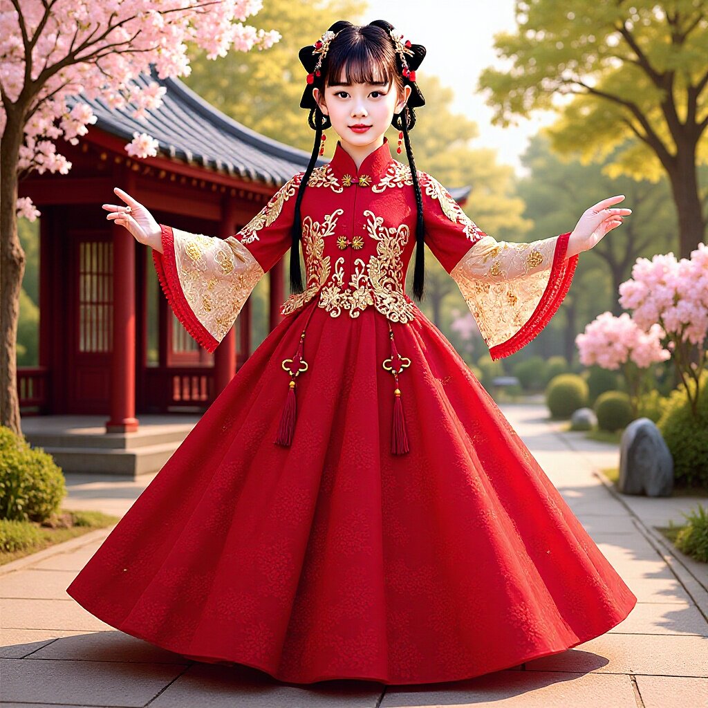 女童汉服儿童唐装中国风古风超仙连衣裙2025新款秋冬季古装长袖款