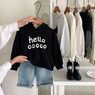 波拉bora韩童装童卫衣秋款连帽儿童上衣新款孩小童帅气针织衫上衣