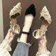 中跟women Banquet heel 尖头猫跟鞋 ladies high Sandals shoes