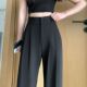 长裤 阔腿裤 新款 裤 通勤 女春秋薄腰垂感拖地直筒休闲小个子冰丝西装