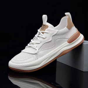 2023老爹鞋软底士厚底小白鞋秋季白色真皮板鞋潮流运动休闲鞋