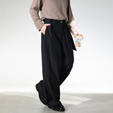 休闲裤春夏款老钱风西裤肌理感廓形宽松直筒长裤子OK2543-P54控88，男装西裤，电商A362