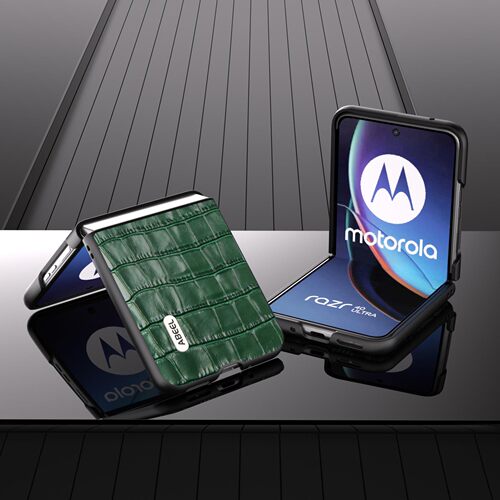 适用摩托MOTO RAZR 40 Ultra手机壳纯皮razr50鳄鱼纹真皮保护套40U贴皮razr40超薄防摔壳男女5G新款Motorola