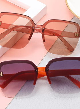 欧莱欧5279眉毛半框方形墨镜女士时尚沙滩眼镜外贸户外旅行太阳镜