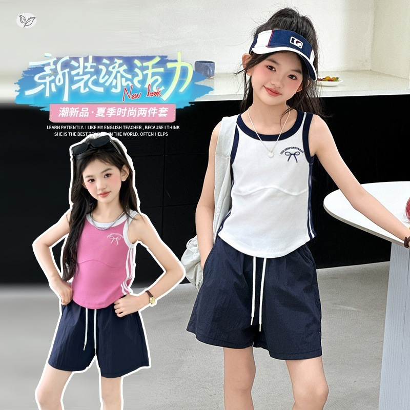 女童运动套装夏季薄款十岁中大童女孩夏天衣服小学生儿童姐妹装10
