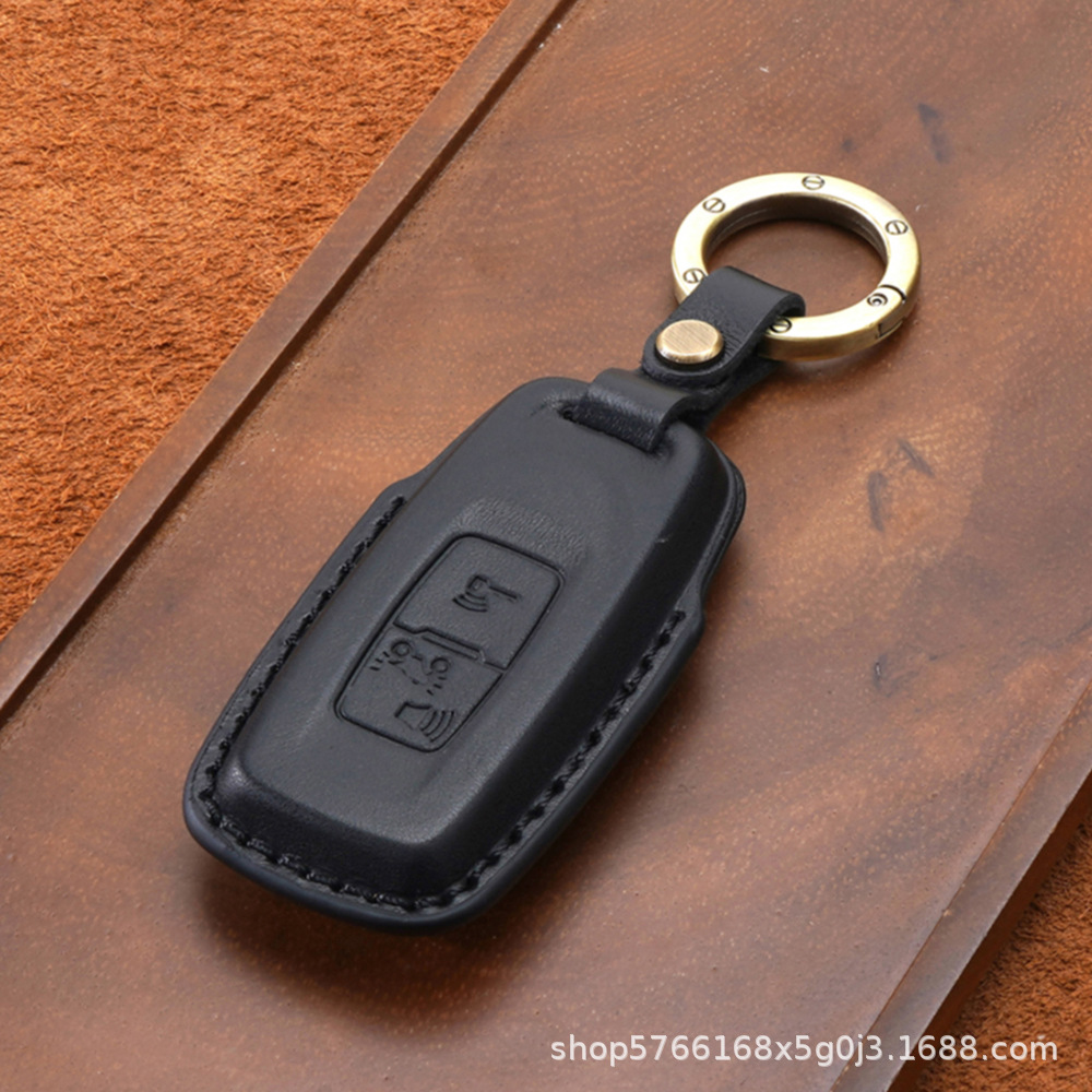 适用本田pcx160钥匙套牛皮lead125改装饰21新款佛沙智能遥控包扣