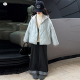 女童2025年冬季新款韩版卫帽航线假两件棉服女孩户外加绒保暖外套，童装棉衣，祺儿童装