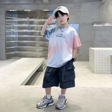 童夏季套装2025新款儿童夏装短袖短裤两件套薄款大孩酷帅衣服，商品下架区，祺妙童装
