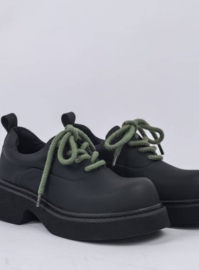 纯色经典德比鞋巴黎米奇大头英伦休闲皮鞋厚底黑色哑光百搭