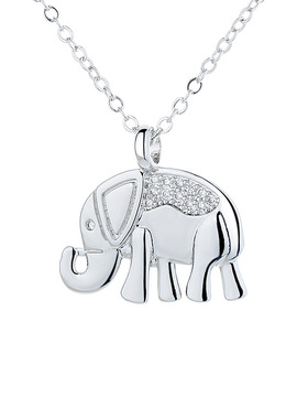 微镶锆石可爱小象吊坠级感吉详象项链轻奢小众设计DIY饰品定制