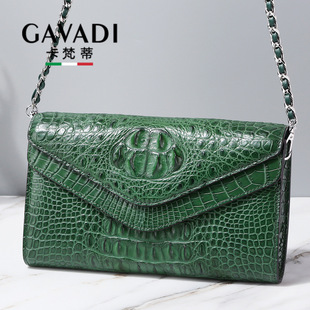泰国鳄鱼皮女包2025新款潮百搭大牌真皮包包链条包女斜挎小包