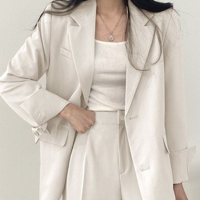 西装外套级感女春秋设计感薄小众职业套装气质修身小西服两件套