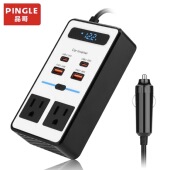 车载逆变器双美规排插pd65w快充车载110v台湾带显示交流直流转换