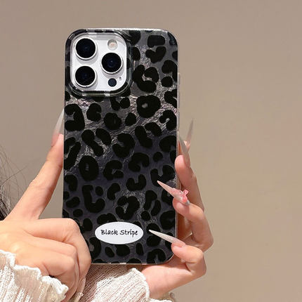 Cartoon black leopard print case适用iphone 11 12 13 14 15 16 PLUS 17 pro max
