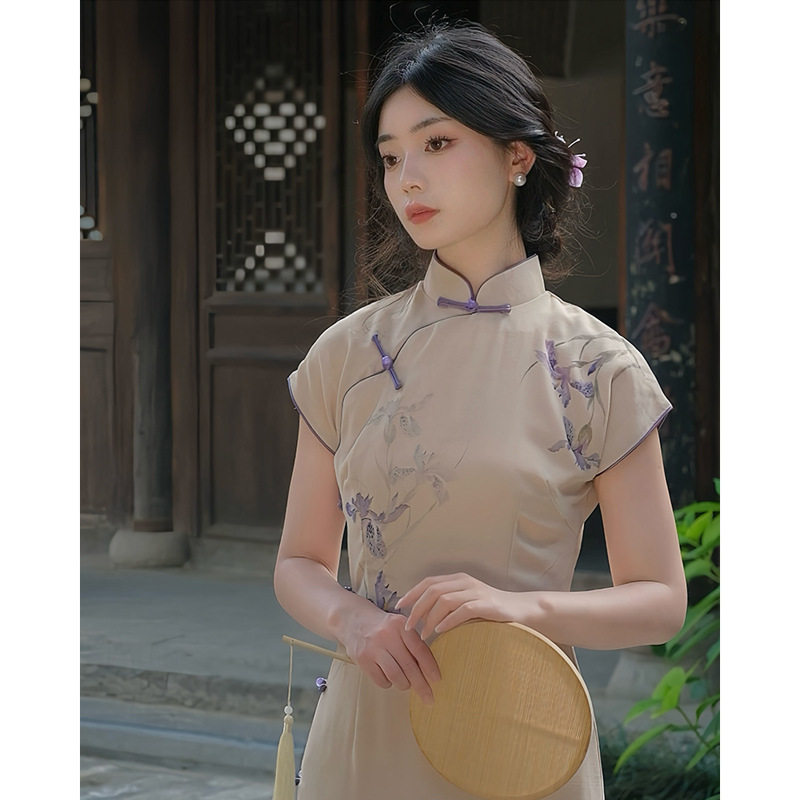 年轻少女感日常休闲单旗袍夏季