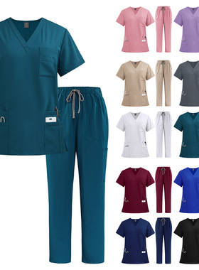 Nurseand doctor overalls短袖手术衣口腔护士医生宠物医院工作服