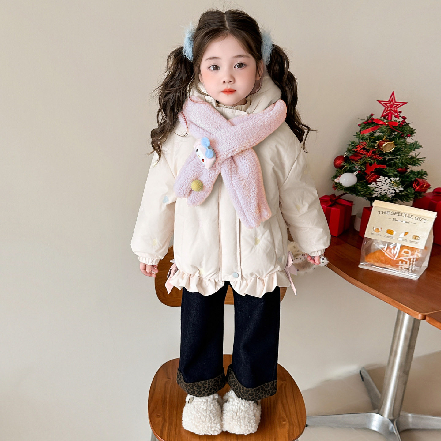 女童保暖棉袄冬季2025新款韩版女夹棉外套冬装儿童加厚棉服潮，童装棉衣，祺妙童装