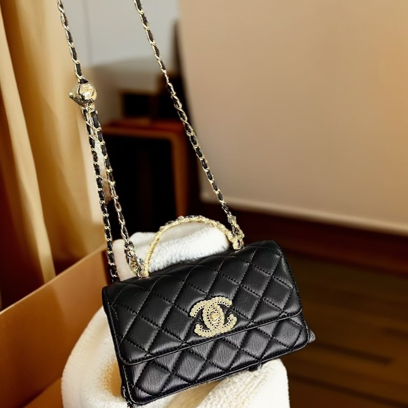 品牌真皮女包小香风菱格链条百搭肩斜挎包经典小众小方包