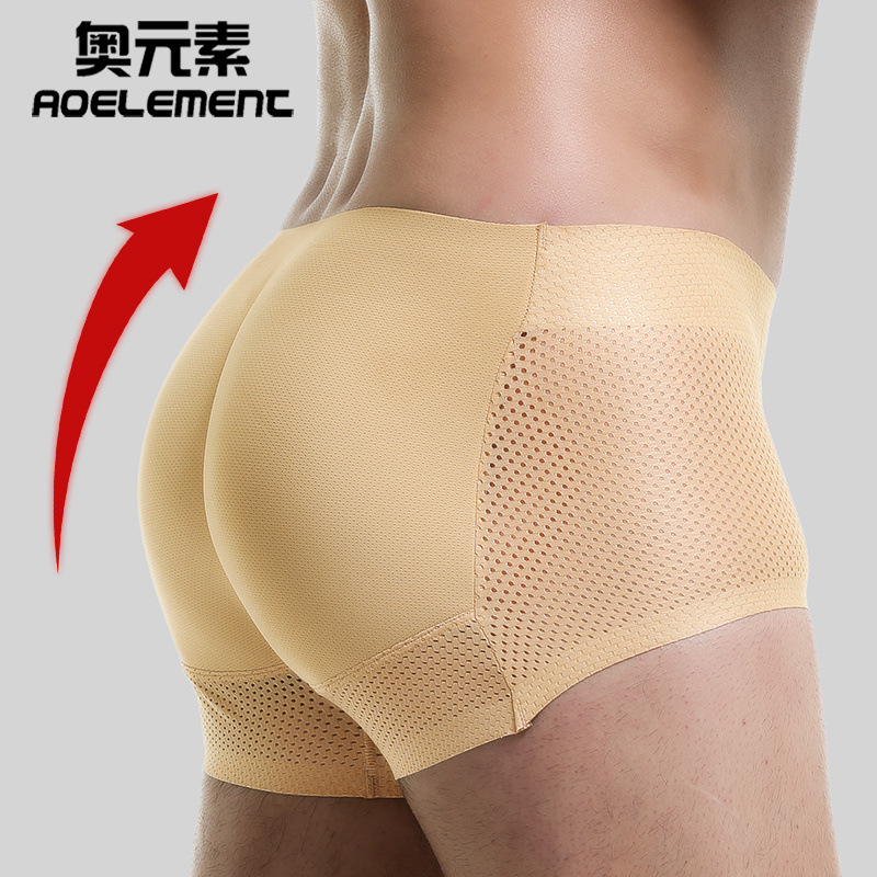 男士假屁股内裤提臀平角翘臀神器加厚海绵垫臀假臀丰臀蜜桃臀分臀