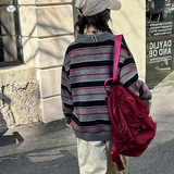 女童条纹毛衣2025秋季新款中大童polo领针织衫春秋休闲撞色打底衫，童装毛衣，祺儿童装