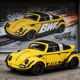 1/32甲壳虫合金汽车模型回力声光玩具仿真车小赛车可敞篷改装版