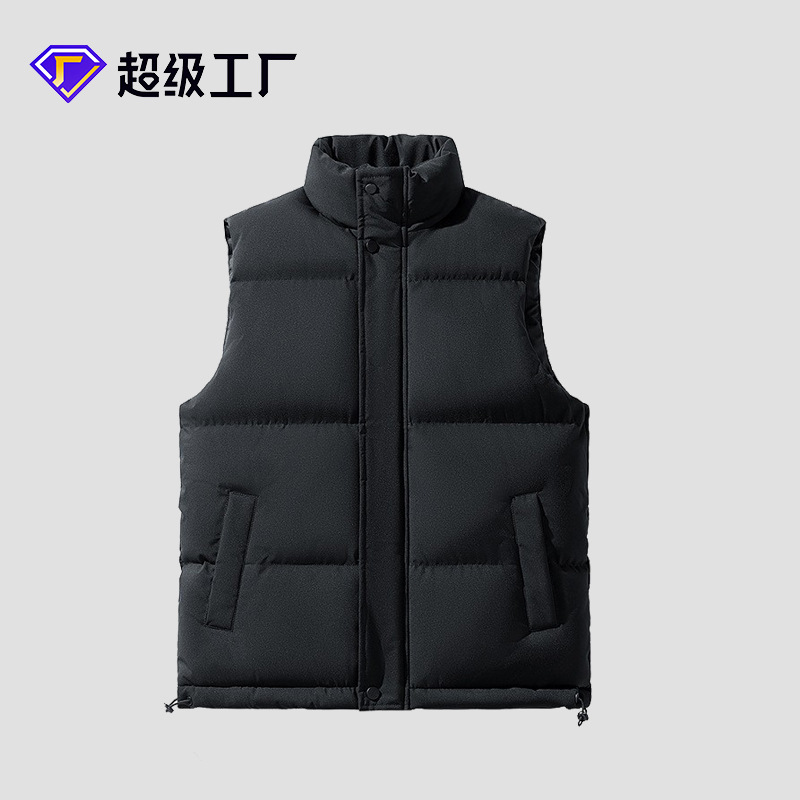 M-8XL马甲女同款立领大码冬季加厚羽绒棉袄坎肩棉服