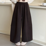 女童加绒毛呢裤2025年秋冬新款中大童纯色阔腿裤休闲九分裤直筒裤，童装裤子，祺儿童装