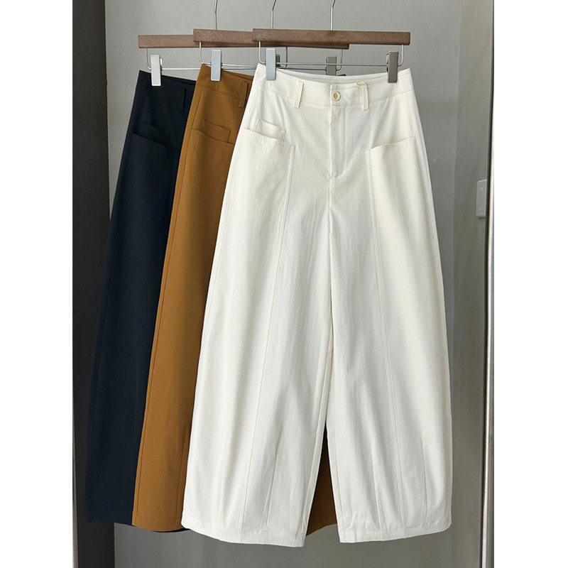 女小个子弯刀裤夏季薄款抗皱垂感宽松显瘦九分直筒休闲西裤潮正品