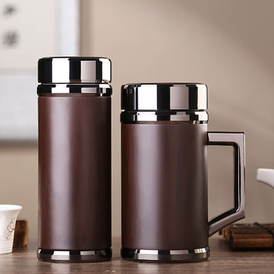 宜兴紫砂保温杯紫砂办公手柄茶杯