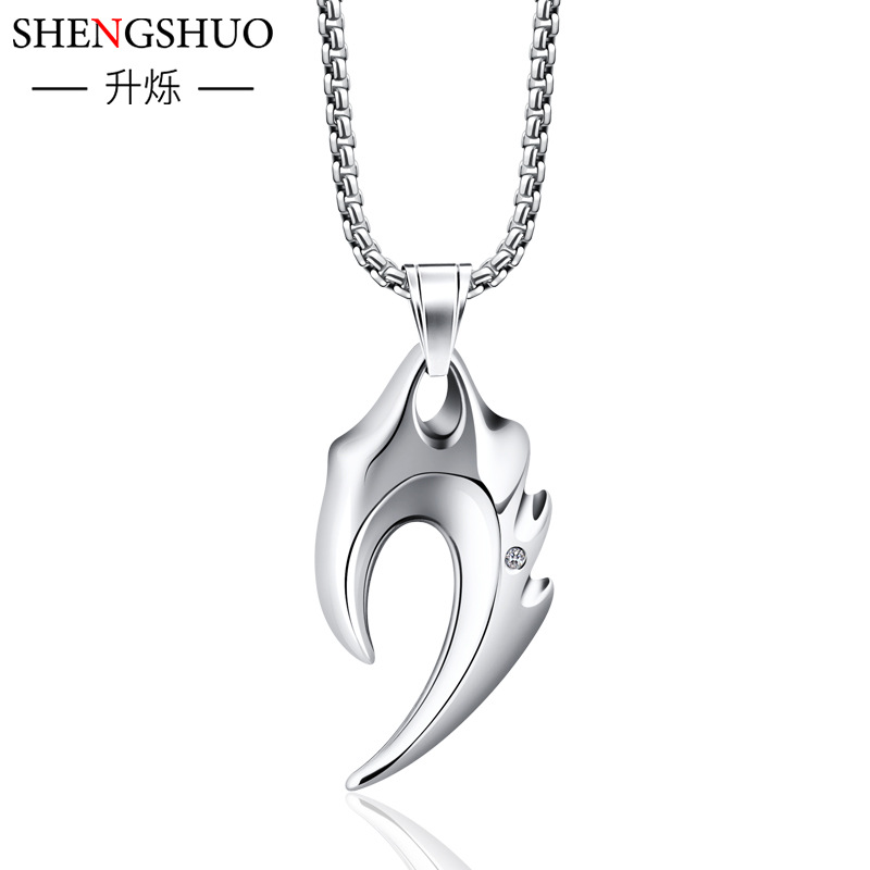 狼牙钛钢士项链不锈钢吊坠不掉色欧美饰品配饰个性时尚首饰